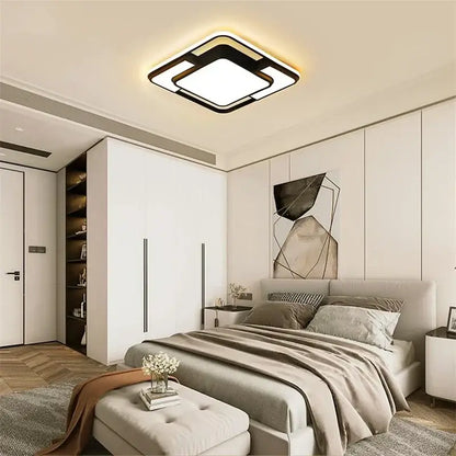 Modern black & white geometry led ceiling light living room decor