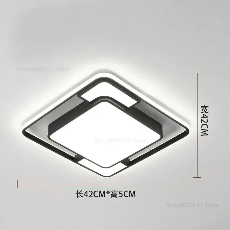 Modern black & white geometry led ceiling light living room decor