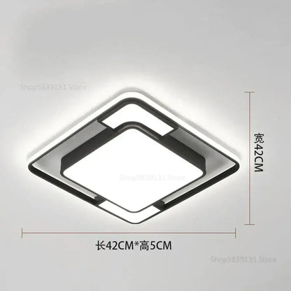 Modern black & white geometry led ceiling light living room decor
