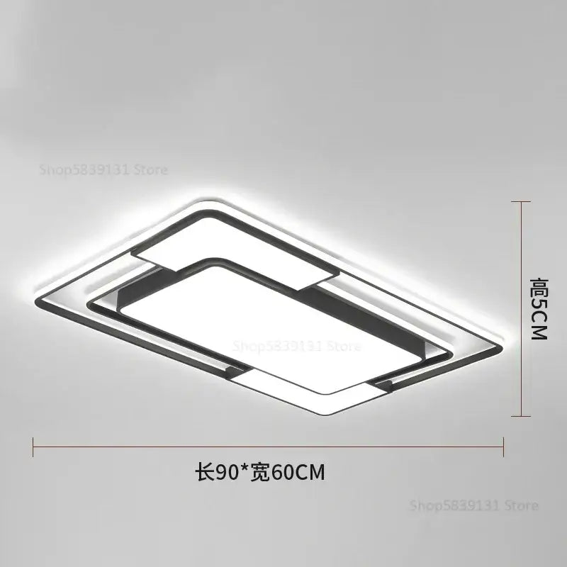 Modern black & white geometry led ceiling light living room decor