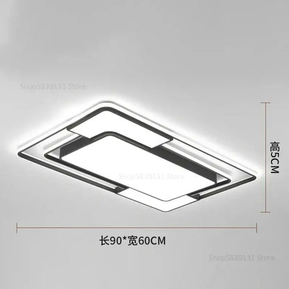 Modern black & white geometry led ceiling light living room decor