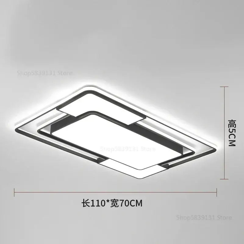 Modern black & white geometry led ceiling light living room decor