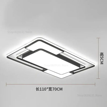 Modern black & white geometry led ceiling light living room decor