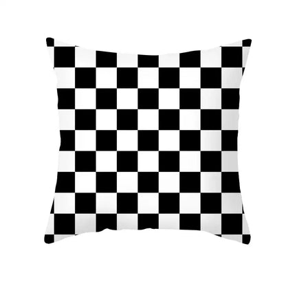 Modern black & white geometry letters cushion cover living room