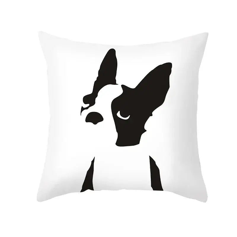 Modern black & white geometry letters cushion cover living room