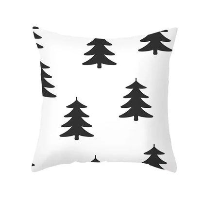 Modern black & white geometry letters cushion cover living room