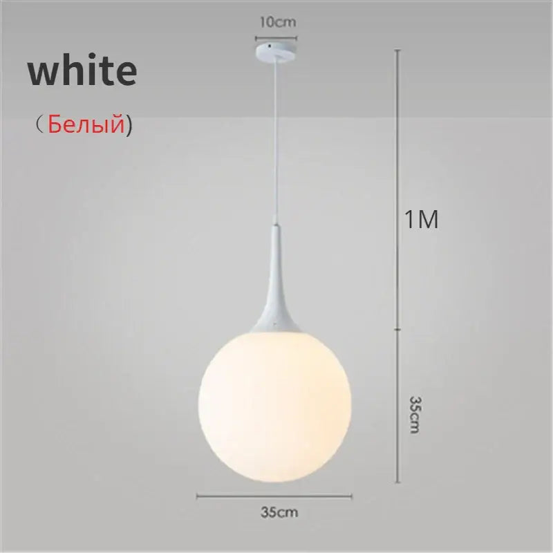Modern black & white glass ball led pendant lights living room