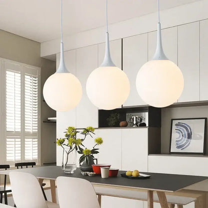 Modern black & white glass ball led pendant lights living room