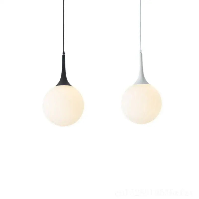Modern black & white glass ball led pendant lights living room