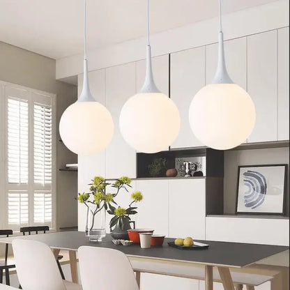 Modern black & white glass ball pendant lamp dining room lighting