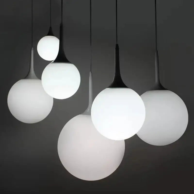 Modern black & white glass ball pendant lamp dining room lighting