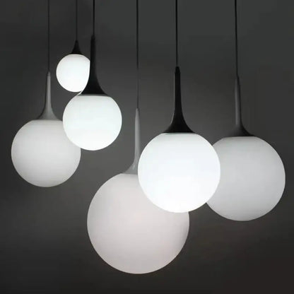 Modern black & white glass ball pendant lamp dining room lighting