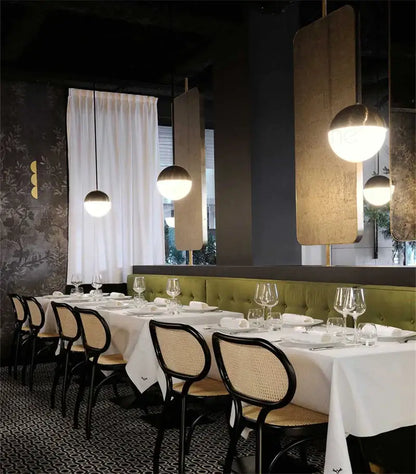 Modern black & white glass ball pendant lights for kitchens