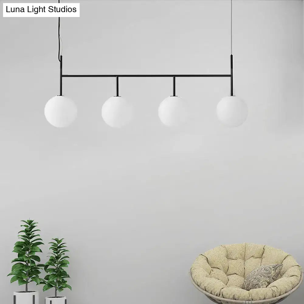 Modern black & white glass orb pendant light kitchen island fixture