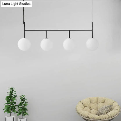 Modern black & white glass orb pendant light kitchen island fixture