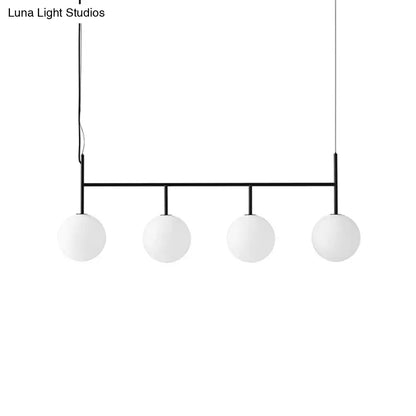 Modern black & white glass orb pendant light kitchen island fixture