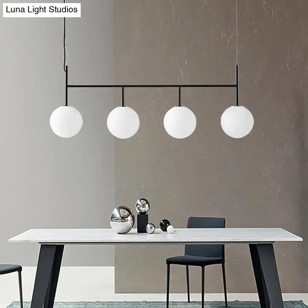 Modern black & white glass orb pendant light kitchen island fixture