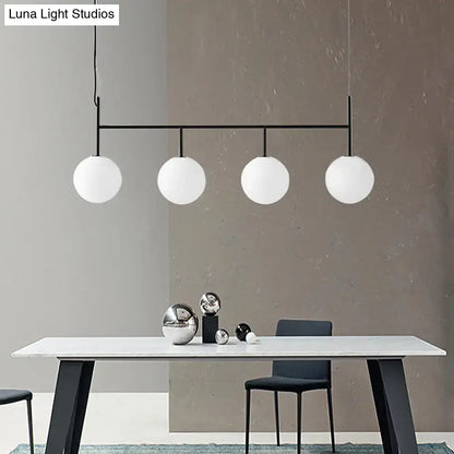 Modern black & white glass orb pendant light kitchen island fixture