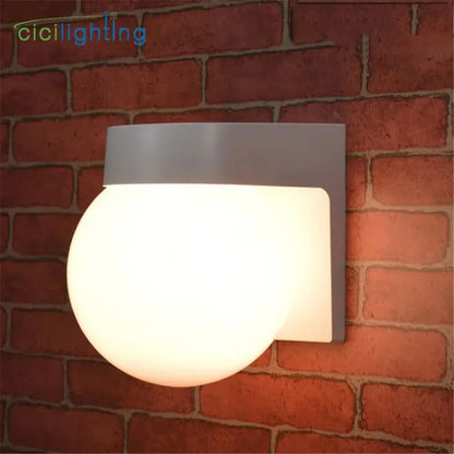Modern black & white globe wall lamp outdoor porch light