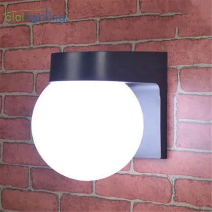 Modern black & white globe wall lamp outdoor porch light