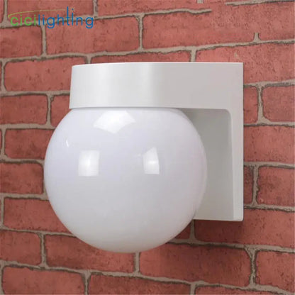 Modern black & white globe wall lamp outdoor porch light