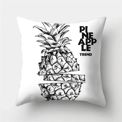 Modern black white & gold geometric stripes pillowcase living room