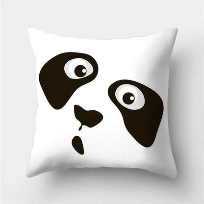 Modern black white & gold geometric stripes pillowcase living room