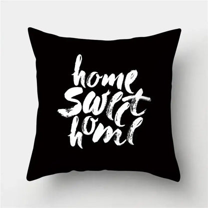 Modern black white & gold geometric stripes pillowcase living room