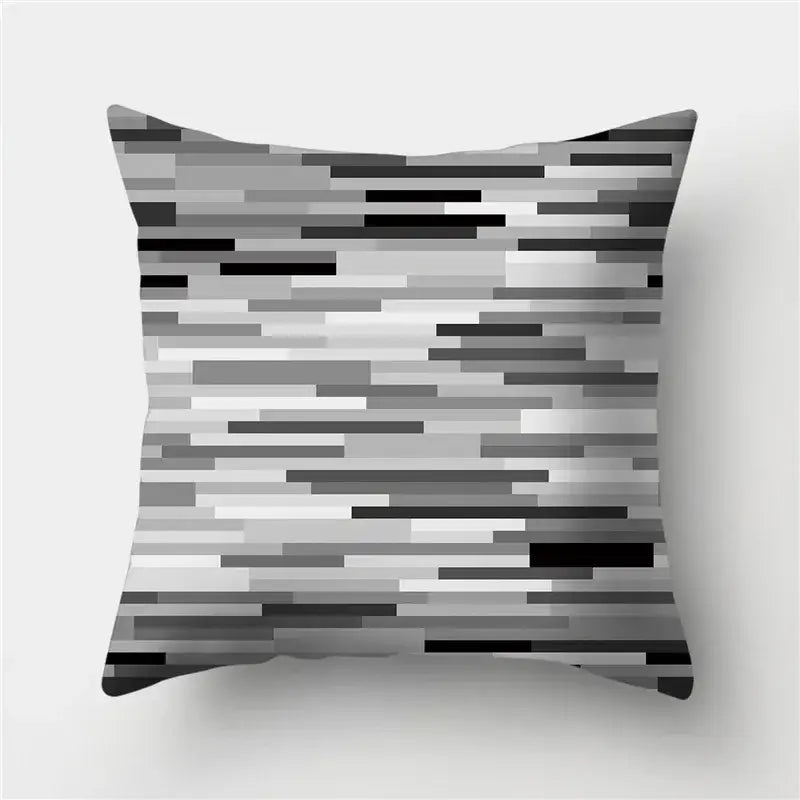 Modern black white & gold geometric stripes pillowcase living room