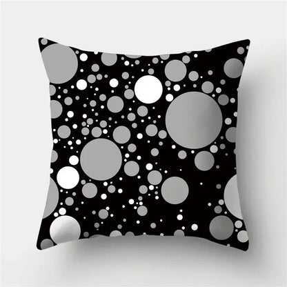 Modern black white & gold geometric stripes pillowcase living room