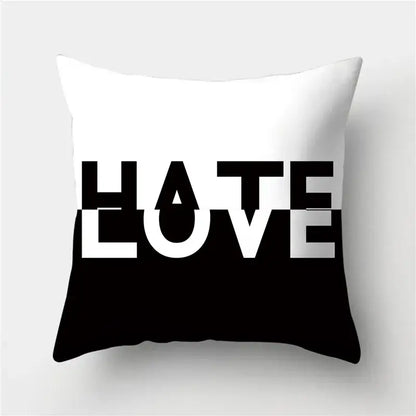 Modern black white & gold geometric stripes pillowcase living room