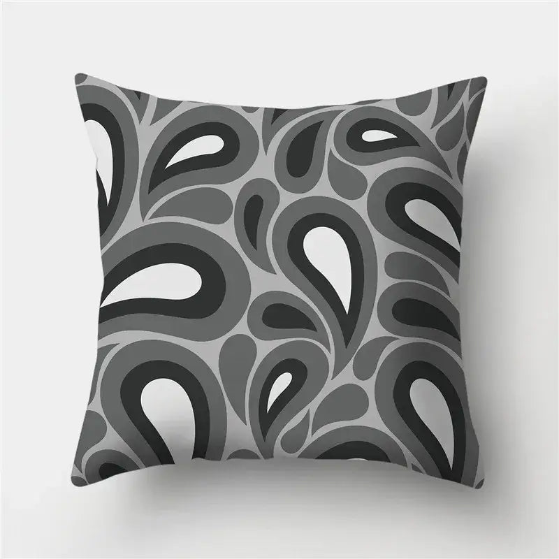 Modern black white & gold geometric stripes pillowcase living room