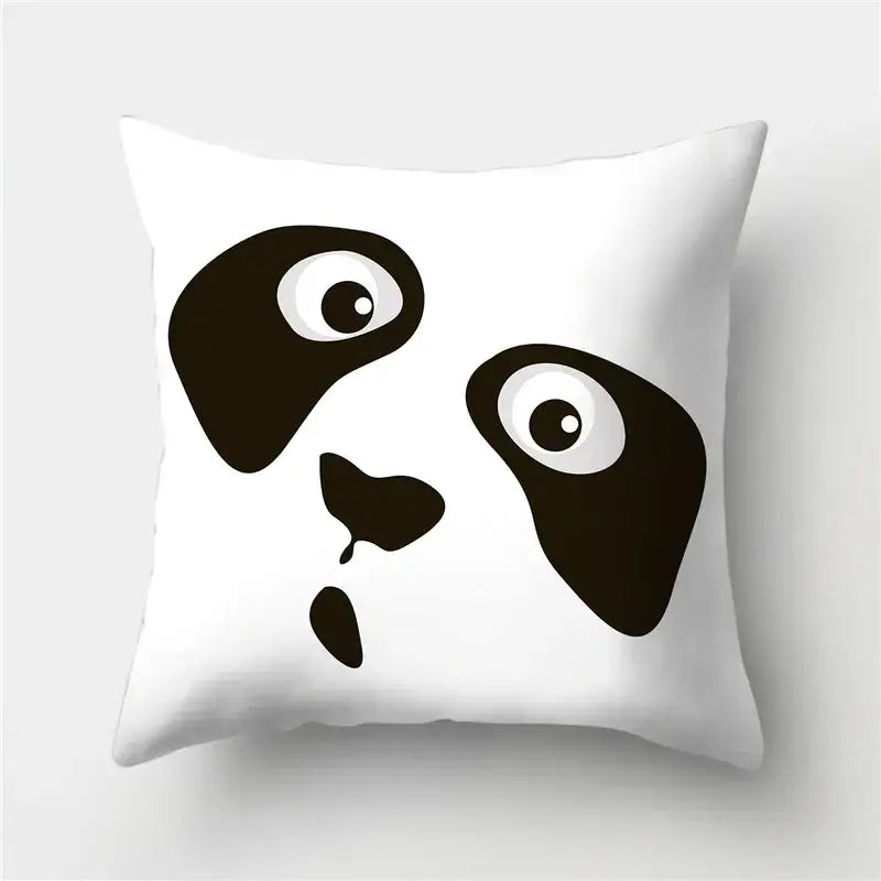 Modern black white & gold geometric stripes pillowcase living room