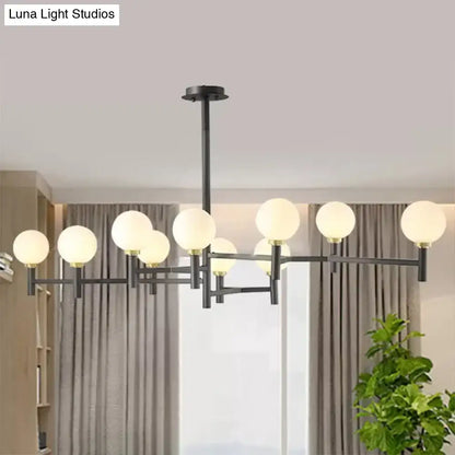 Modern black white gold orbit chandelier pendant for living room