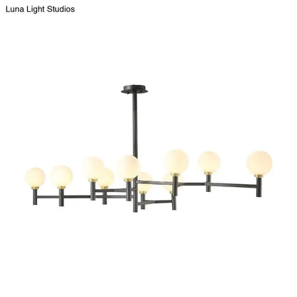 Modern black white gold orbit chandelier pendant for living room