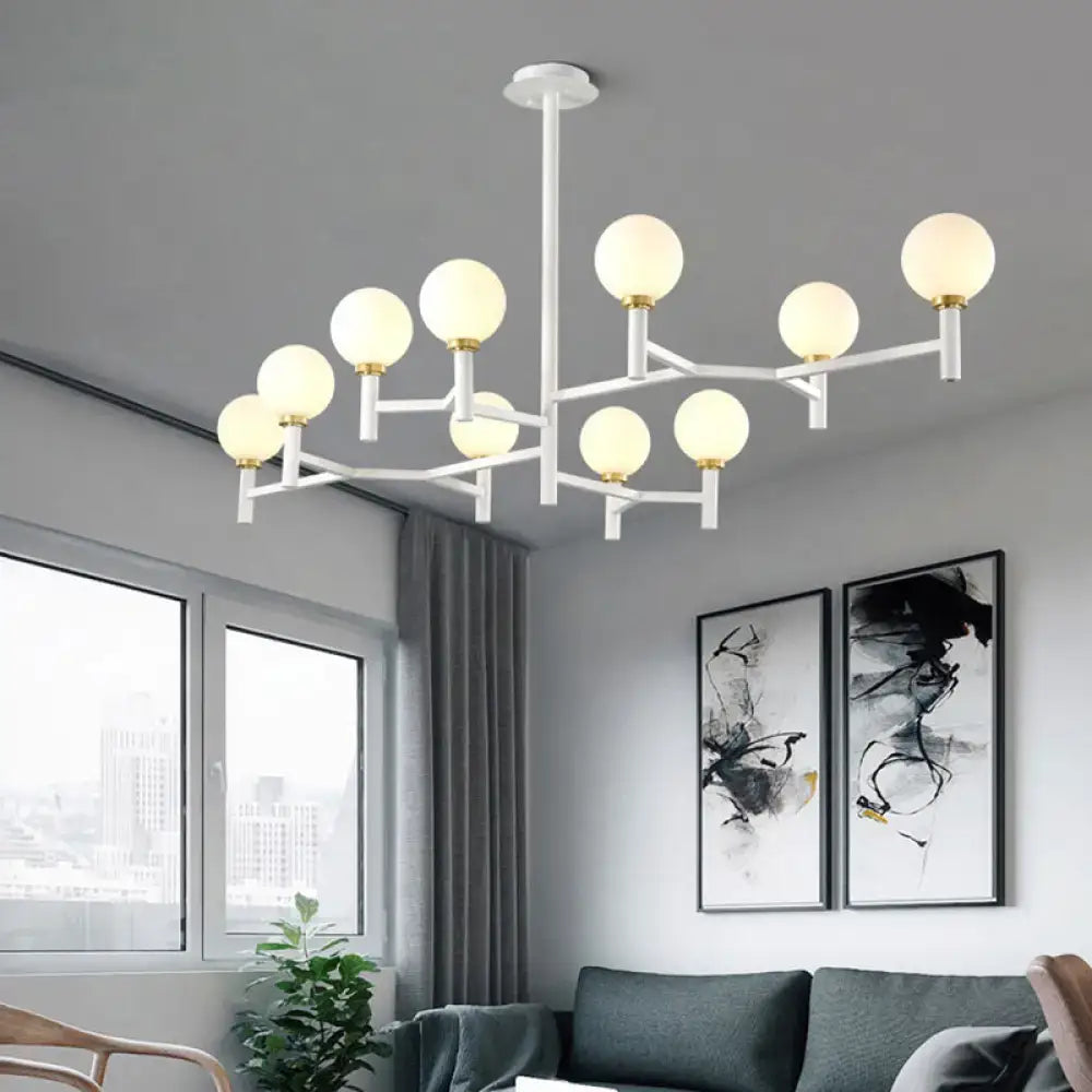 Modern black white gold orbit chandelier pendant for living room