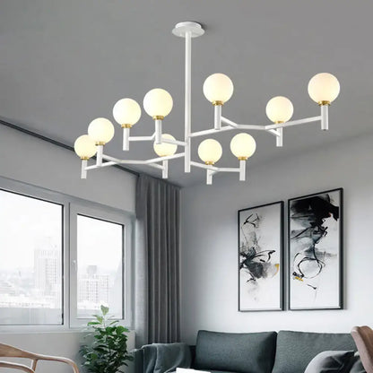 Modern black white gold orbit chandelier pendant for living room