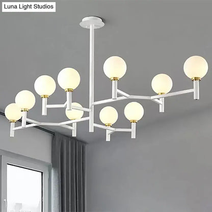 Modern black white gold orbit chandelier pendant for living room