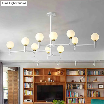 Modern black white gold orbit chandelier pendant for living room