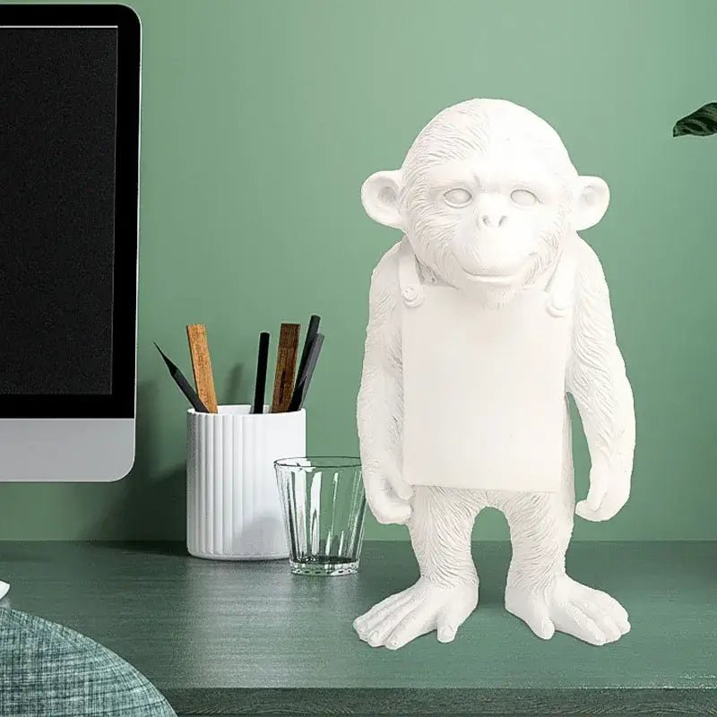 Modern black & white gorilla sculpture resin figurine living room decor