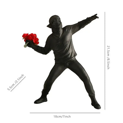 Modern black & white gorilla sculpture resin figurine living room decor