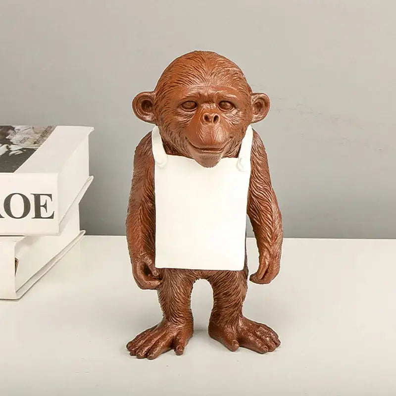 Modern black & white gorilla sculpture resin figurine living room decor