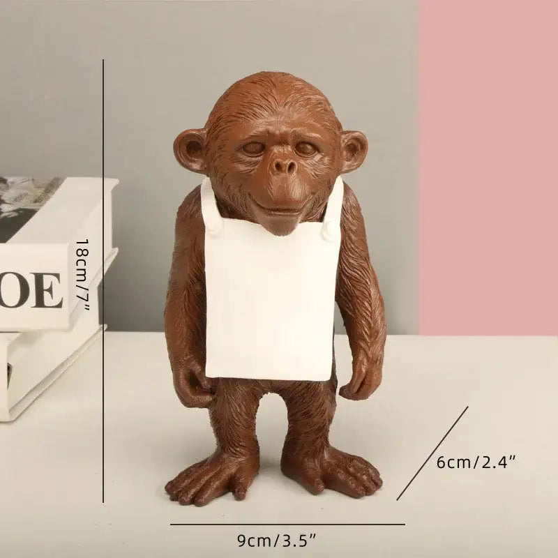 Modern black & white gorilla sculpture resin figurine living room decor