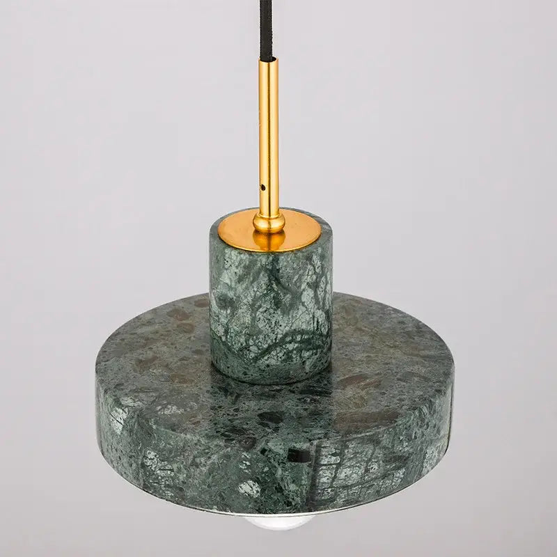 Modern black & white green marble pendant light dining room
