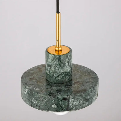 Modern black & white green marble pendant light dining room