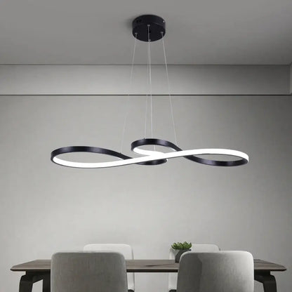 Modern black & white infinity acrylic chandelier led dining room light