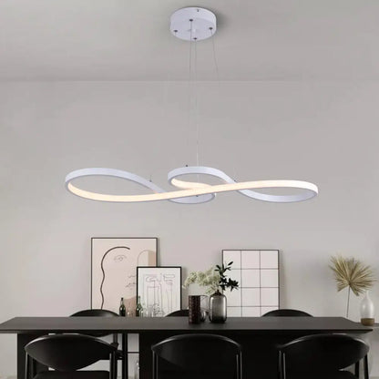 Modern black & white infinity acrylic chandelier led dining room light