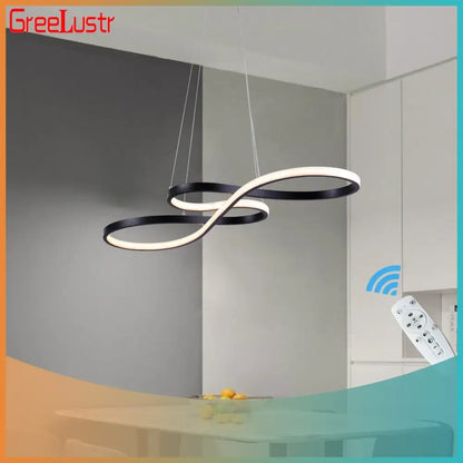 Modern black & white infinity acrylic chandelier led dining room light