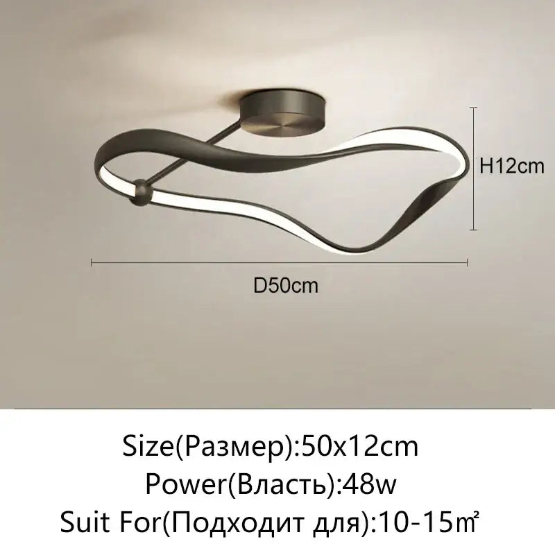 Modern black & white infinity led ceiling light bedroom