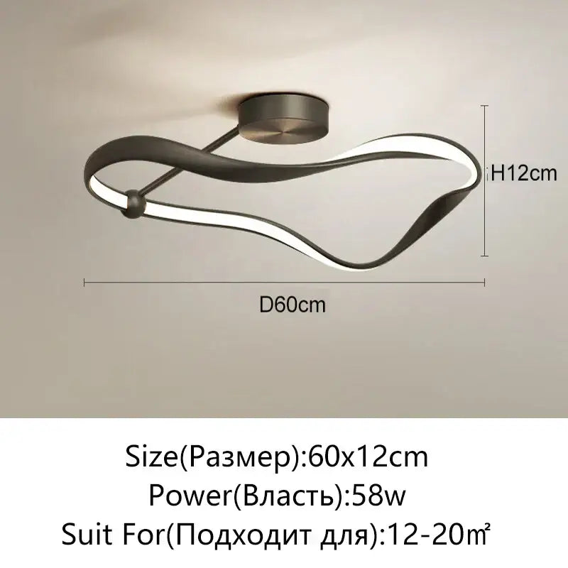 Modern black & white infinity led ceiling light bedroom